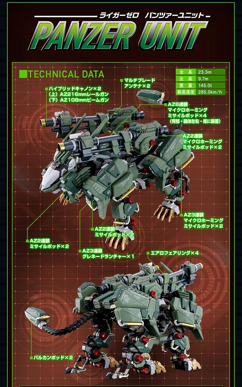 ZOIDS Super Alloy RZ-041 Liger Zero Special Changing Armor Set
