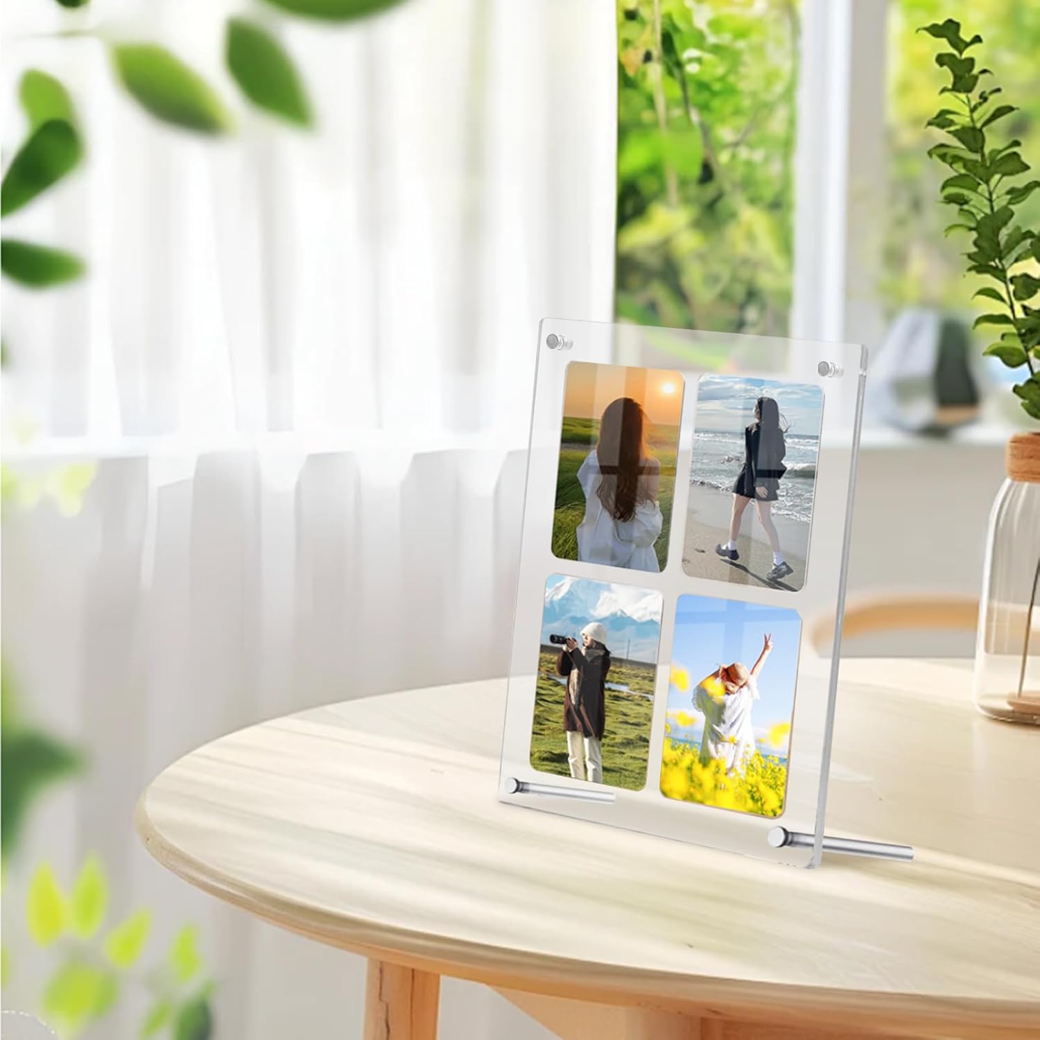 Feiangel Shield PRO Trading Card Display Case, Card Stand, 4 Rows with Pedestal, Sun Protection, Scratch Prevention, Anti-Aging Protection, Storage, Collection, Compatible with Yu-Gi-Oh Pokémon Cards