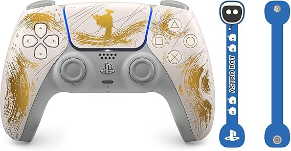 【純正品】DualSense ワイヤレスコントローラー "Ghost of Yōtei" ゴールド リミテッドエディション(CFI-ZCT1JZ7) 【Amazon.co.jp限定】 アストロボットデザイン コードホルダー 付