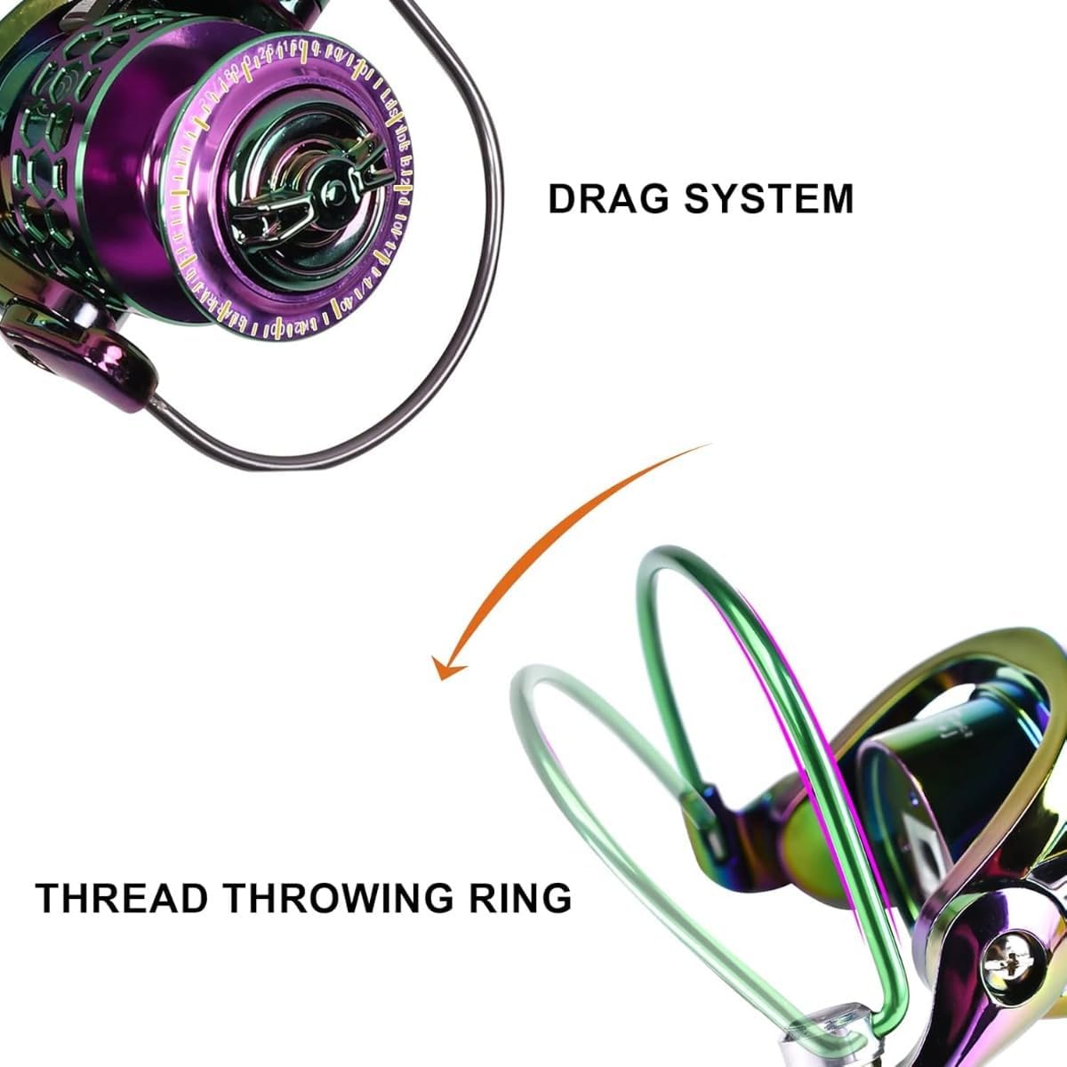 REENEW Spinning Reel, Egging Reel, 5.2:1 High Speed All Metal Fishing Reel with CNC Interchangeable Metal Handle, Cable Reel for Saltwater and Freshwater Sea, 1000-7000 Max Resistance 15KG/33LB