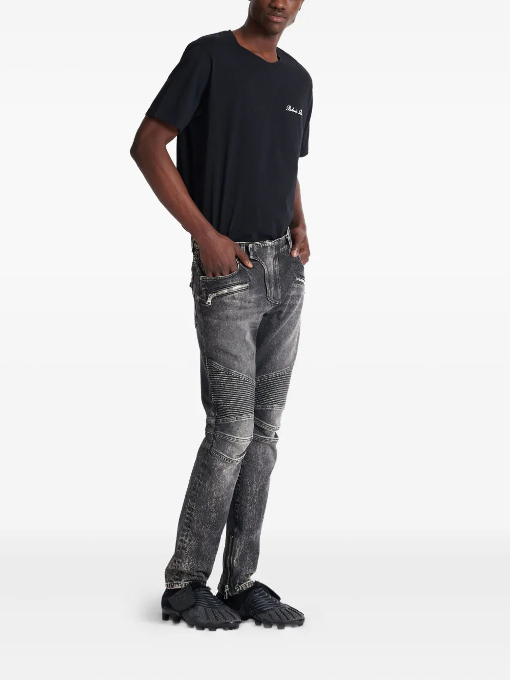 Balmain バルメインスリムバイカージーンズ - Image 6