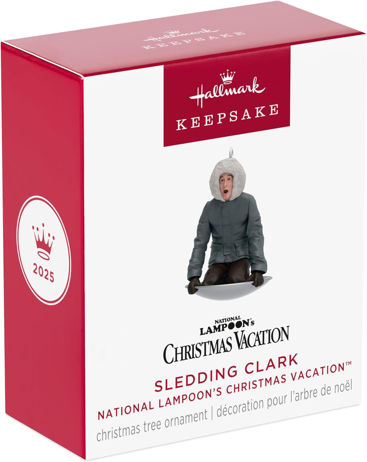 Hallmark Keepsake National Lampoon's Christmas Vacation Mini Adorno de Navidad (Sledding Clark Griswold) Adorno pequeño de 1.25 pulgadas para árbol de mesa