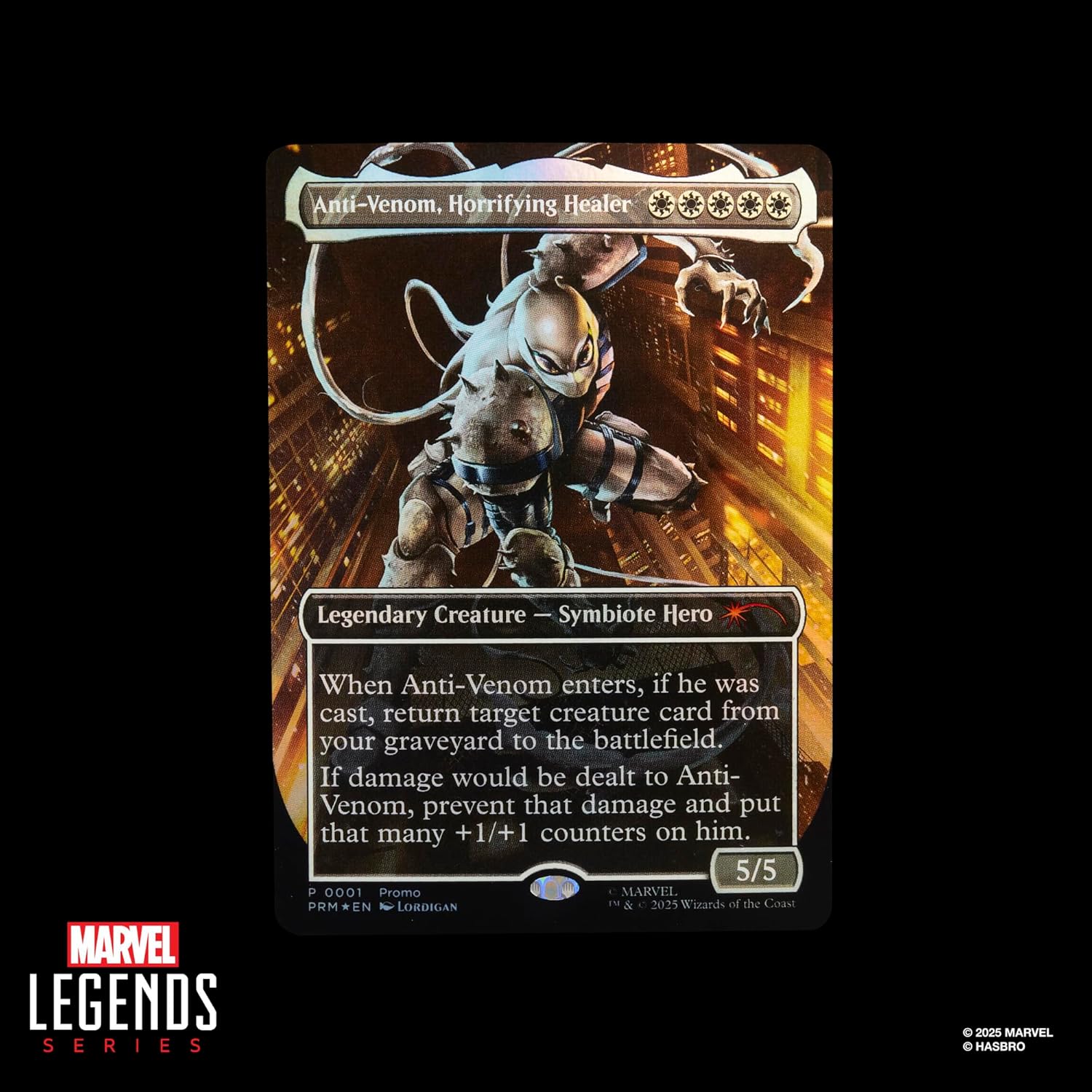 Hasbro Marvel Legends Series Magic the Gathering Agent Anti-Venom, 6" Spider-Man Action Figure Toy + Limited Edition Foil Collectible Card Game Trading Card G0640 Authentic
