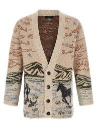 Alanui Cardigan Icon Jacquard Ruby/Carbone - Image 6