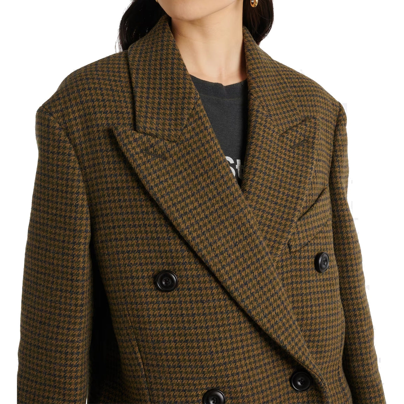 Acne Studios にきびスタジオにきびスタジオチェックダブル胸部ウールブレンドコート - Image 6