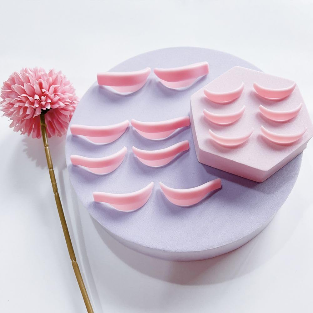 Libeauty Eyelash Lifts Silicone Pads Reusable Eyelash Perm Rod 4 Pairs Upper Eyelashes, 3 Pairs Lower Eyelash Pad, Eyelash Curl Pads, Lash Lifting Shield, Perfect for Lifting Eyelashes