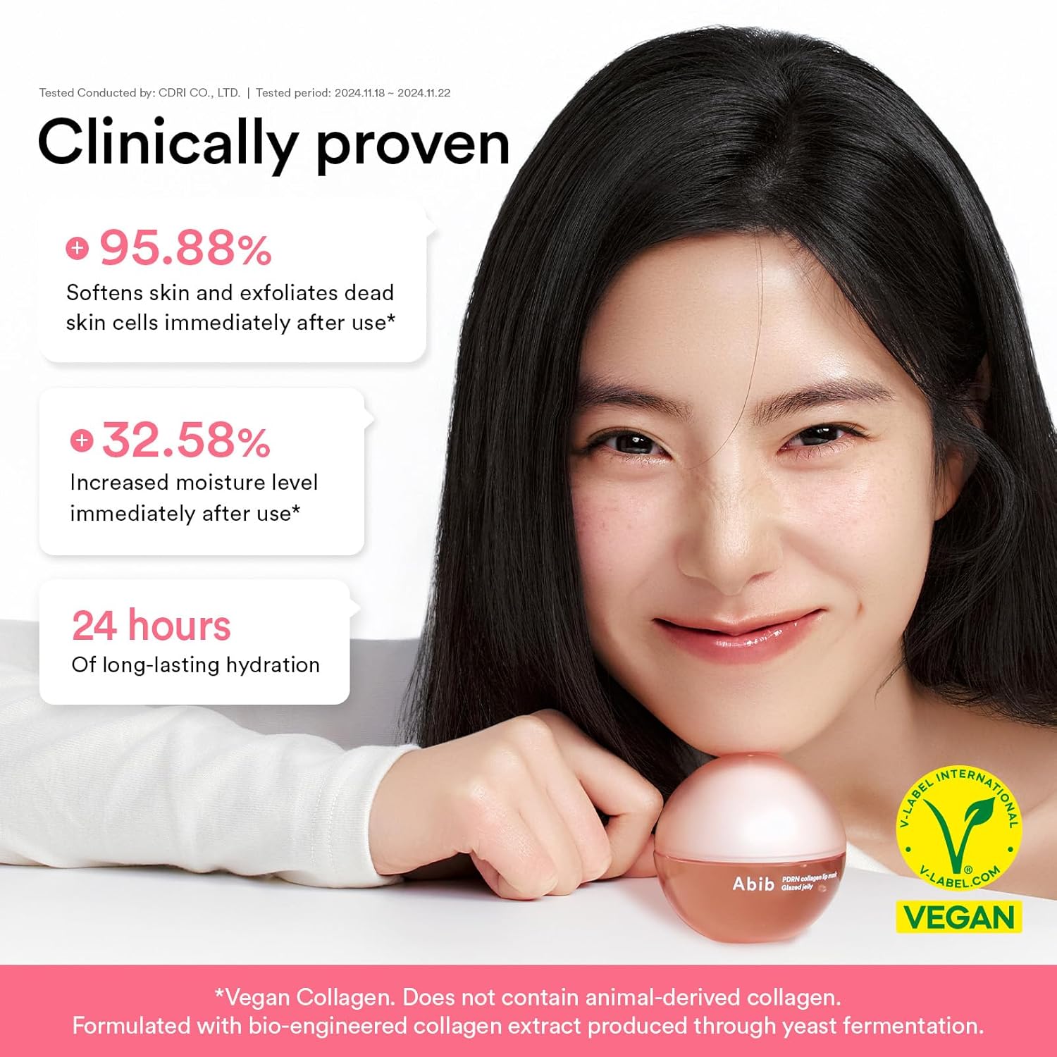 Abib PDRN Mascarilla de Labios de Colágeno en Gel Brillante 11.3 ml | Mantequilla Labial Coreana, Bálsamo de Cuidado Nocturno Hidratante, Tratamiento Hidratante para Labios Escamosos y Secos