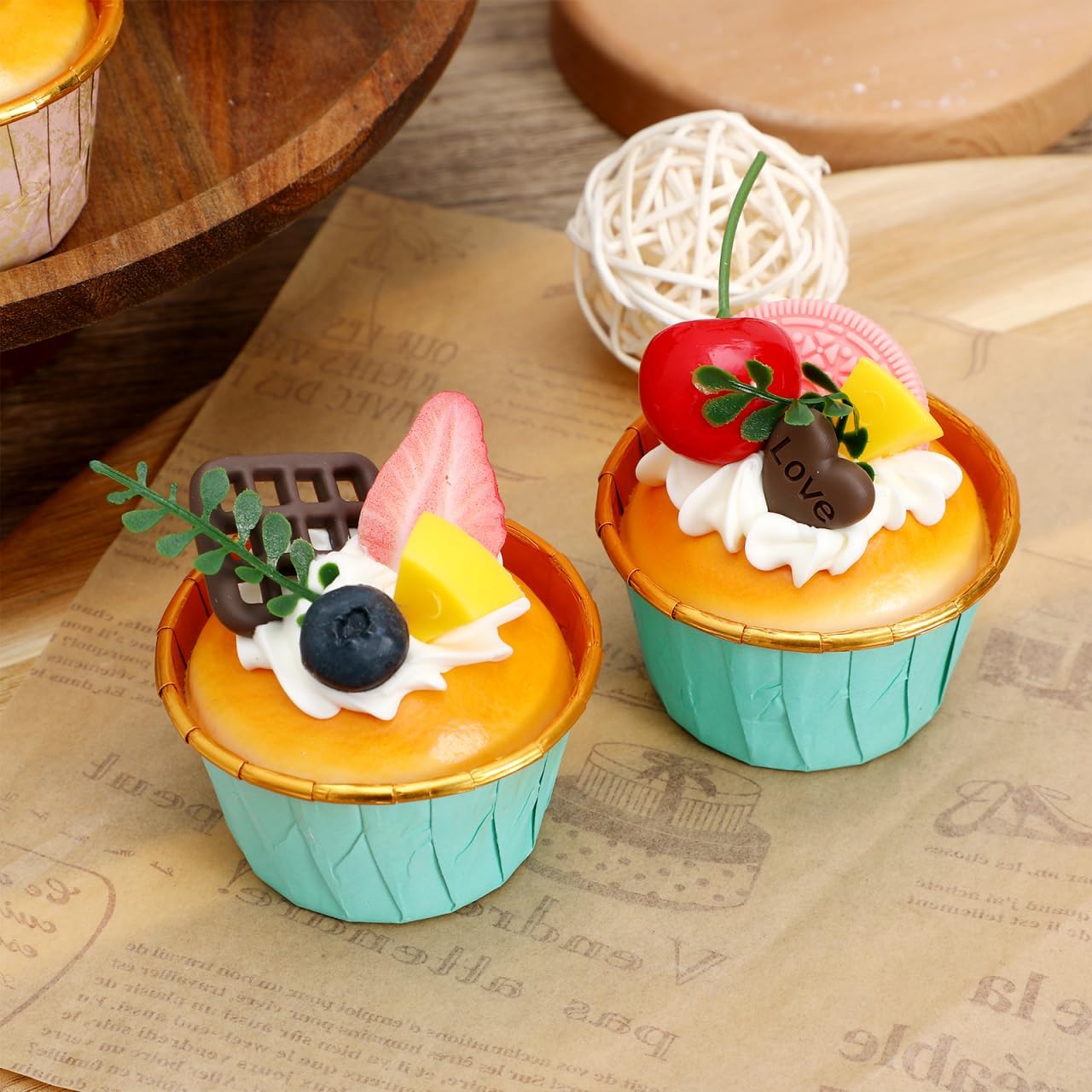 WINOMO 6-Piece Simulation Food Cupcake Model Food Sample Cupcake Model Sample Food Model Bread Western Food Simulation