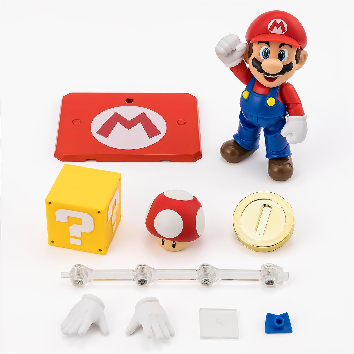 Tamashi Nations S.H. Figuarts Super Mario (SUPER MARIO), Approx. 3.9 inches (100 mm), ABS & PVC Pre-painted Action Figure