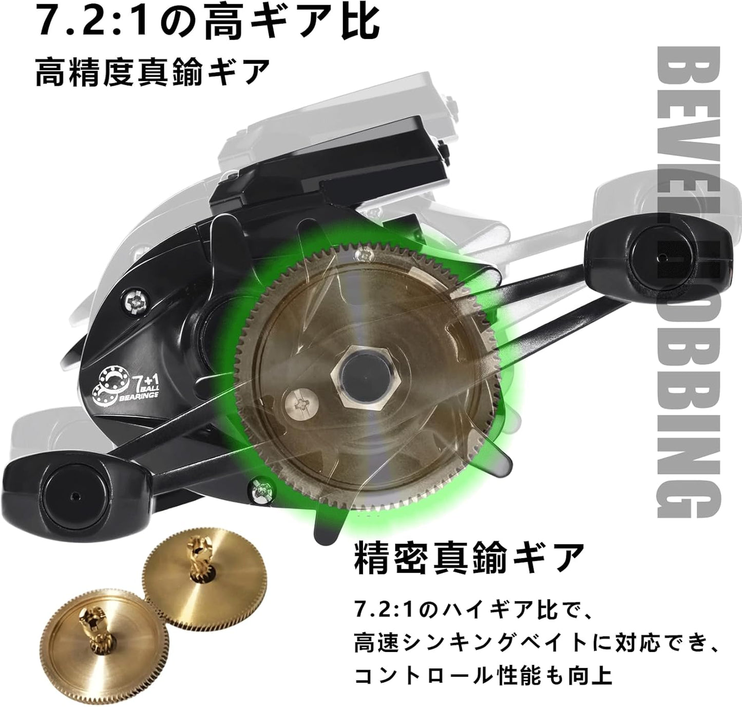 Electric Spinning Reel, USB Rechargeable & Long Operation, Smooth Winding Feel & Maximum Drag Force: 22.0 lbs (10 kg), High Precision 7.2:1 Gear Ratio, Powerful and Lightweight; Suitable for