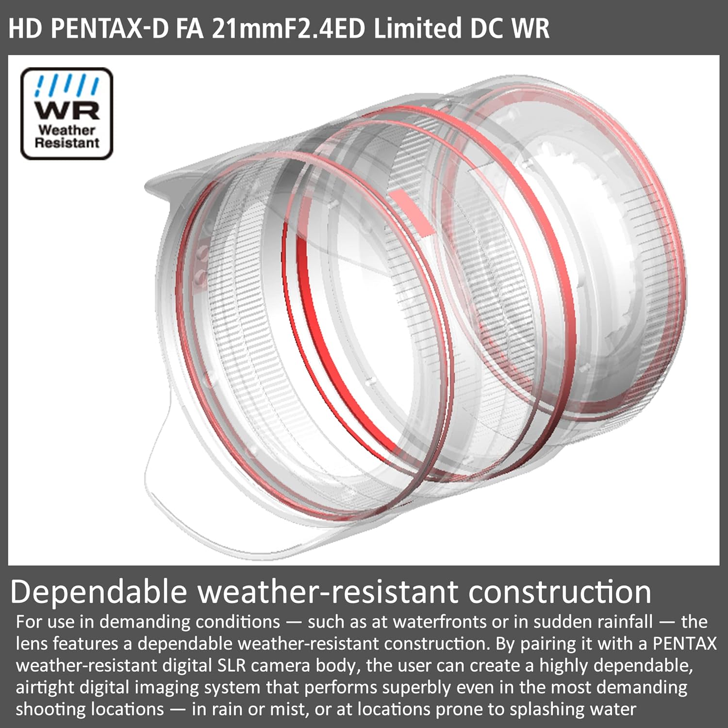 Pentax FA 21mmF2.4ED Limited DC WR Black Ultra Wide Angle Monofocal Lens [For Full Frame DSLR Cameras] Limited Lens Machined Aluminum Lens Barrel (28040)