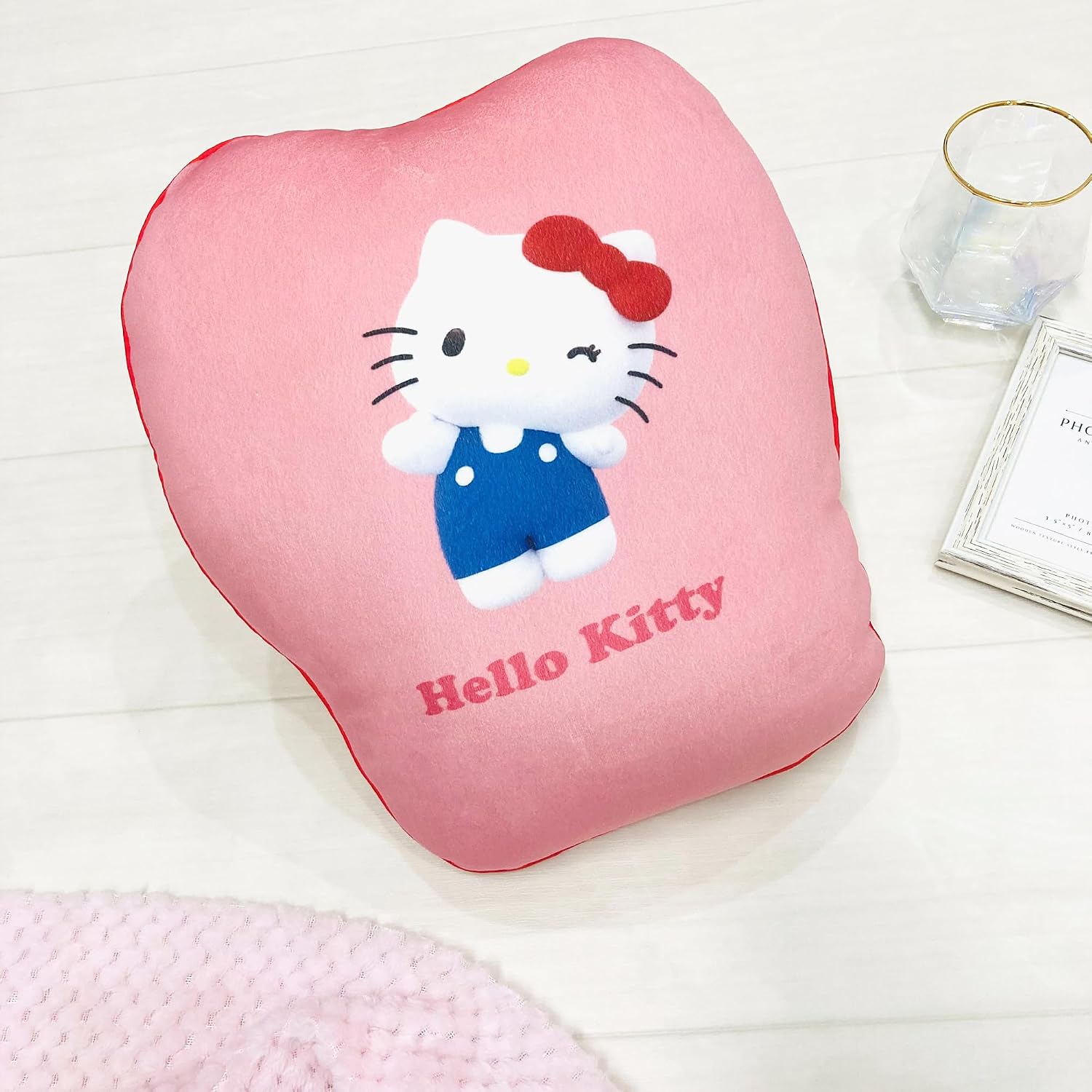 MORIPiLO Sanrio Characters Hello Kitty (Die-Cut Cushion) Skin-Friendly Micro Fabric Plush Toy Nap Pillow 11.8 x 15.7 x 3.9 inches (30 x 40 x 10 cm) Pink Pillow by Morishita