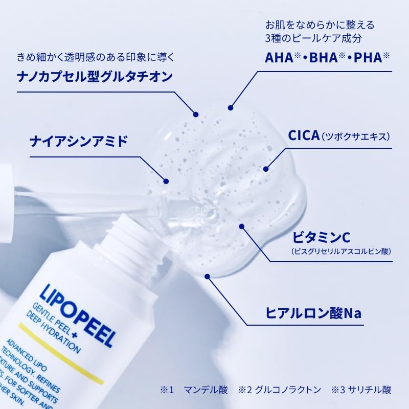 1.1 fl oz (30 ml) Introduction Serum, Mild Peel x Nano-Capsule Glutathione Blend, Pores, Dullness, Care, AHA BHA PHA, Niacinamide, Vitamin C Derivative