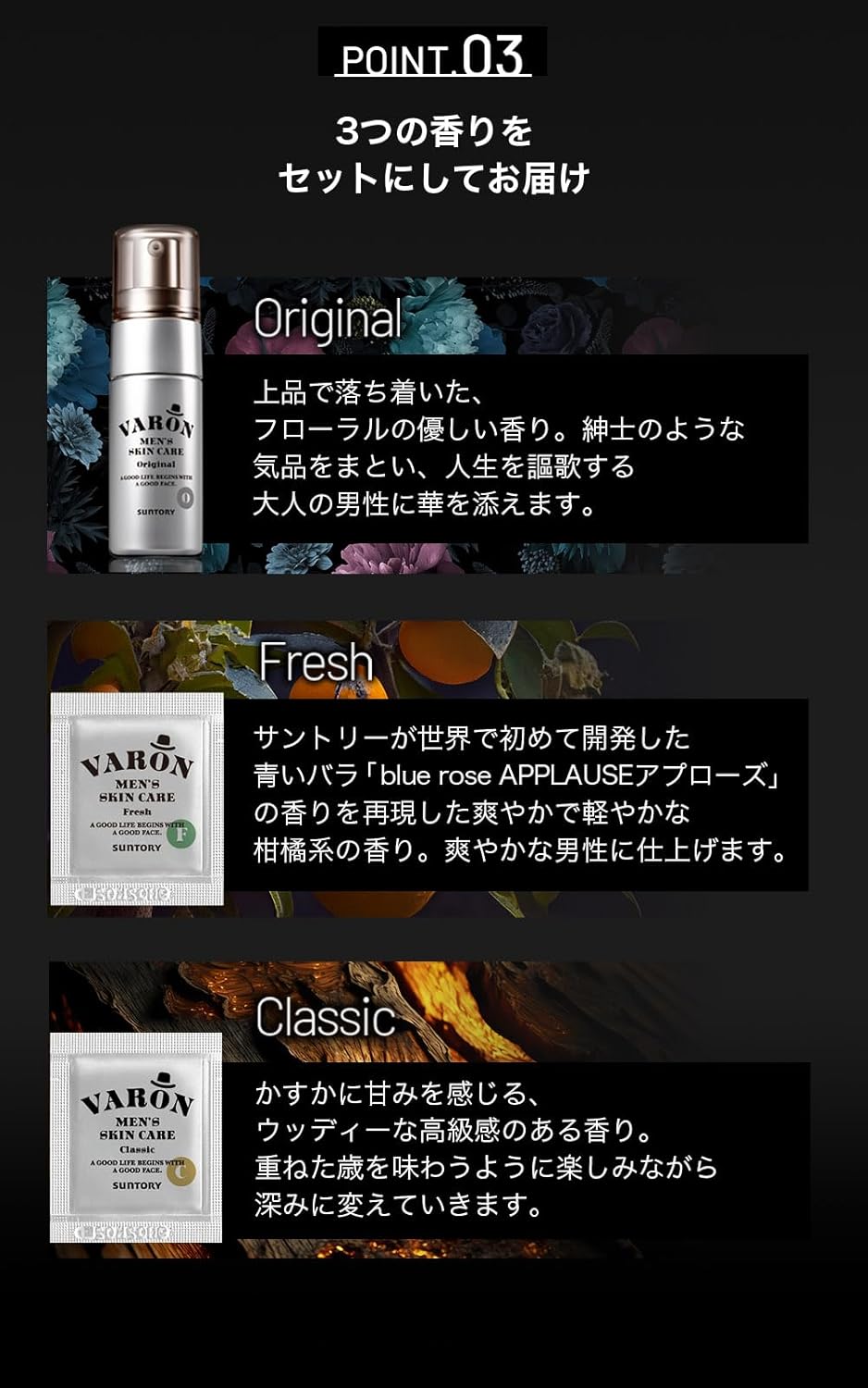 Suntory VARON Varon All-in-One Serum, Men's, Skincare, Gift Set, Approx. 20 Days