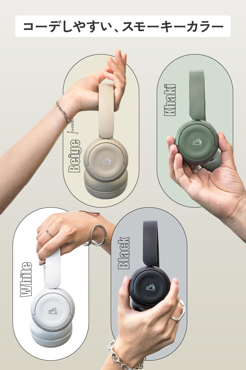JVC Kenwood Victor HA-S60W-G Wireless Headphones Bluetooth Ver.5.4 with Microphone Multi-Point 50 Hours Playback 2WAY Wired Wireless Lightweight Compact Khaki