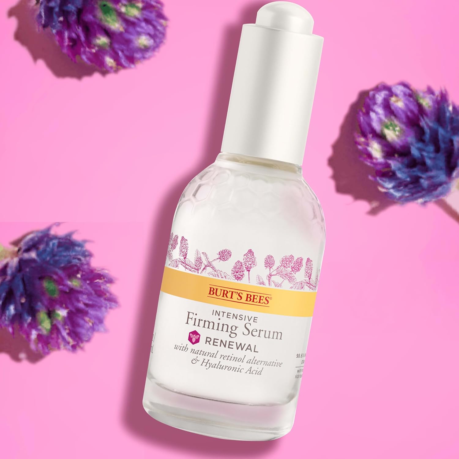 Burt's Bees - Suero facial alternativo al retinol, cuidado facial con ácido hialurónico, cuidado intensivo de la piel reafirmante, 1 onza