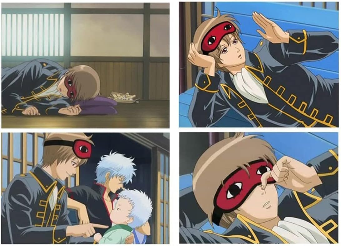 Yiteng Sleep Mask Gintama Sogo Okita Wind Eye Mask Costume Accessory Unisex One Size