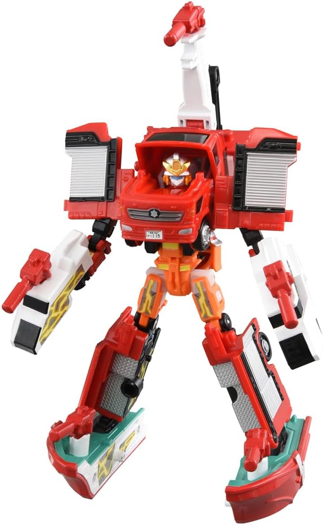 Takara Tomy Tomica Jobreiver TJBDX United Fire Braver Fire Truck & Fireboat Combination Set, Mini Car Toy, Ages 3 and Up