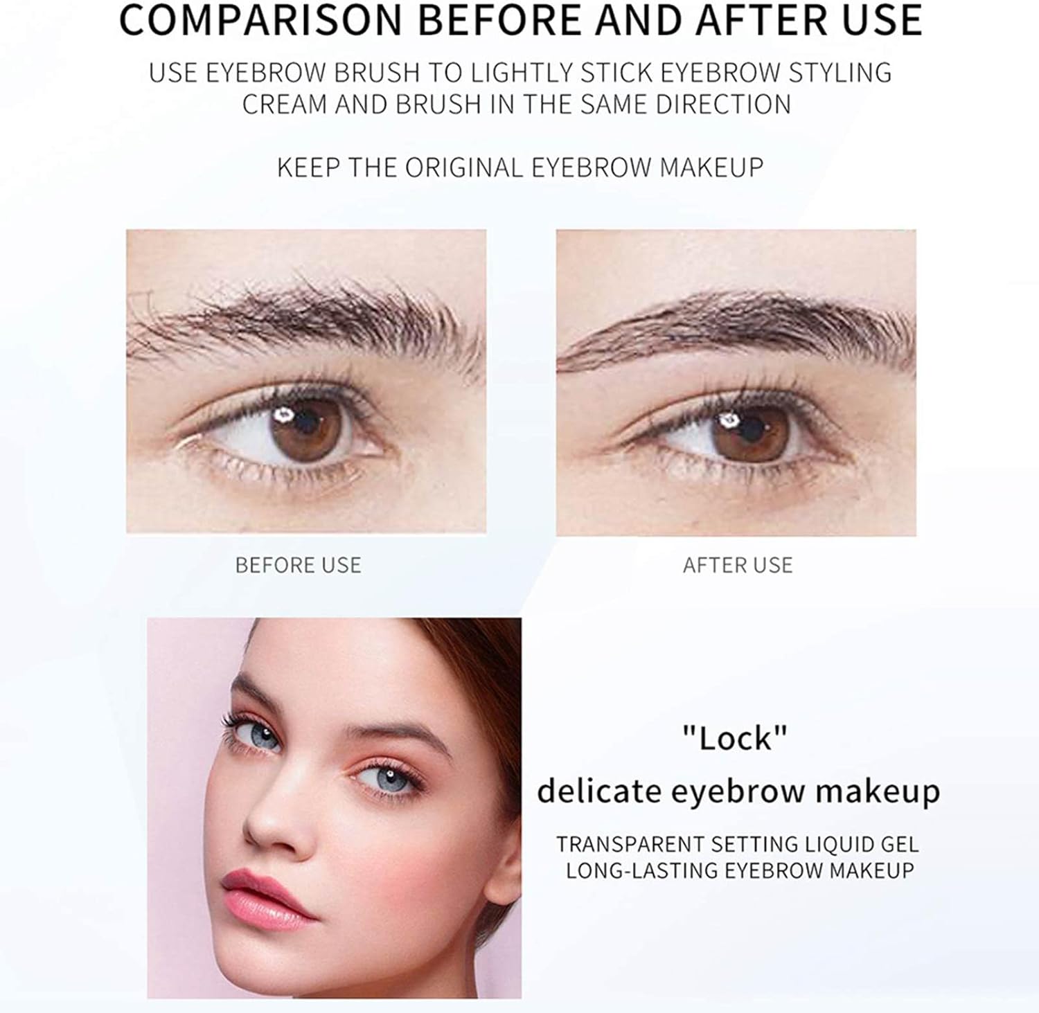 Eyebrow Setting Gel Eyebrow Gel Clear Eyebrow Coat Eyebrow Styling Liquid Eyebrow Mascara 3D Transparent Long Lasting Waterproof Natural Eyebrow Makeup