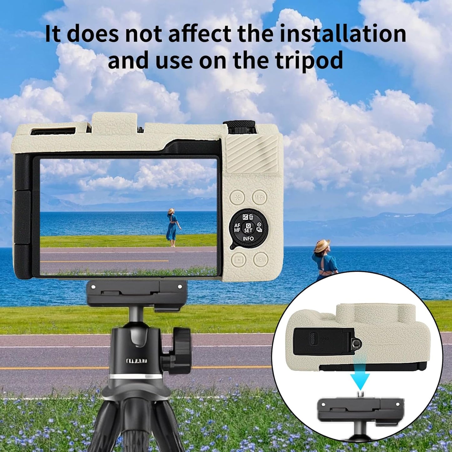 VOVMOEYA Camera Case for Canon PowerShot V1 Case, Silicone Case for Canon v1 Camera, 2 Ultra-thin Screen Protectors, Removable Lens Cap