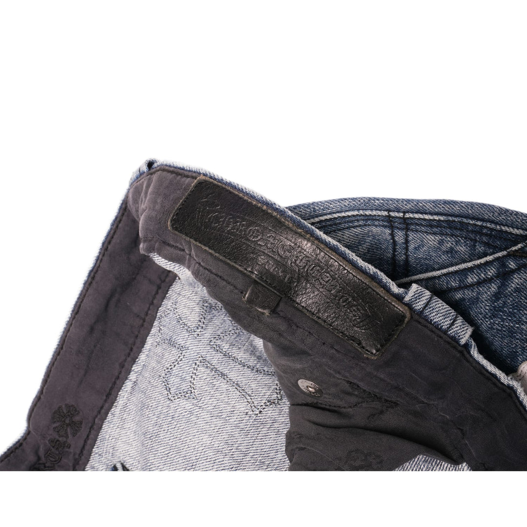 CHROME HEARTS RED/WHITE/BLUE '18 PATCH' CARPENTER JEAN