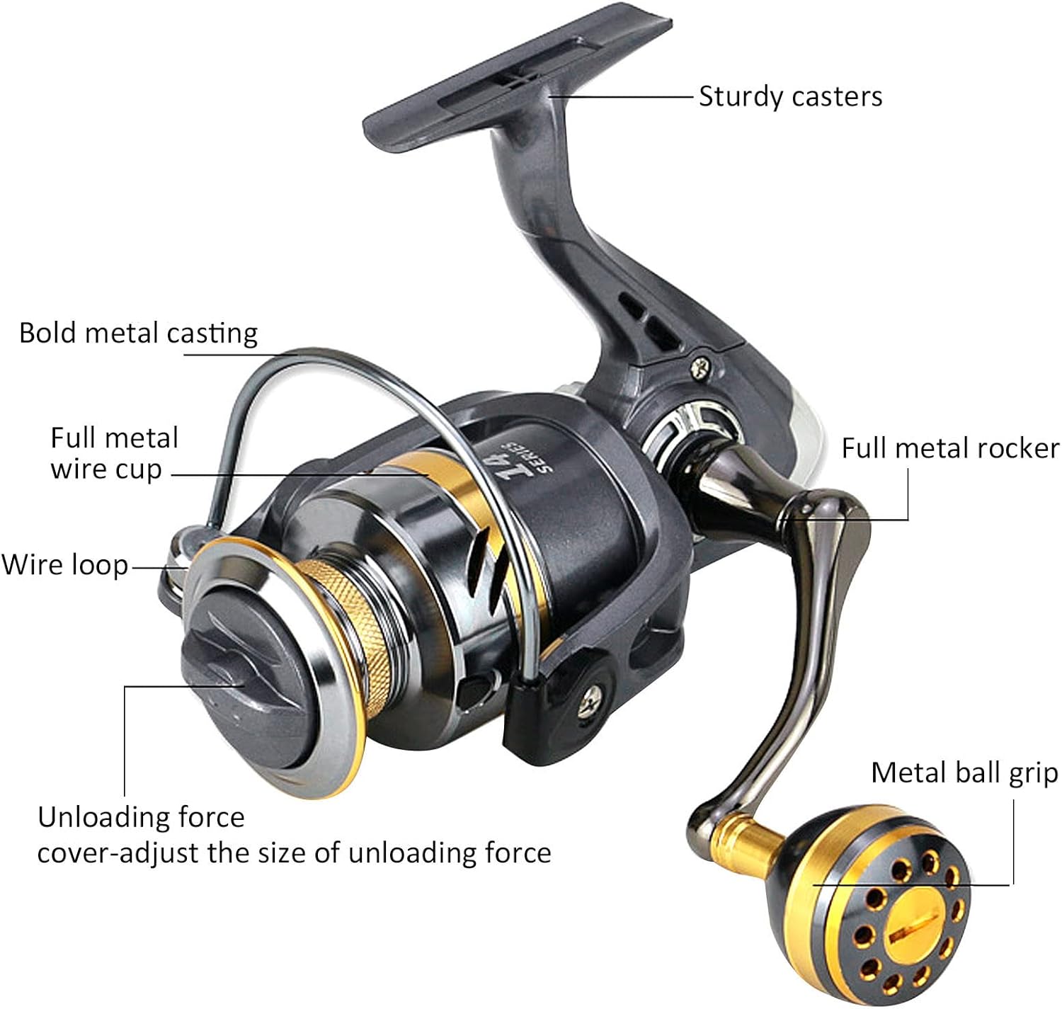 Aluminum Alloy Spinning Reel Fishing Reel Super Strong Smooth Spinning Reel High Speed Gear Reciprocating Accessories