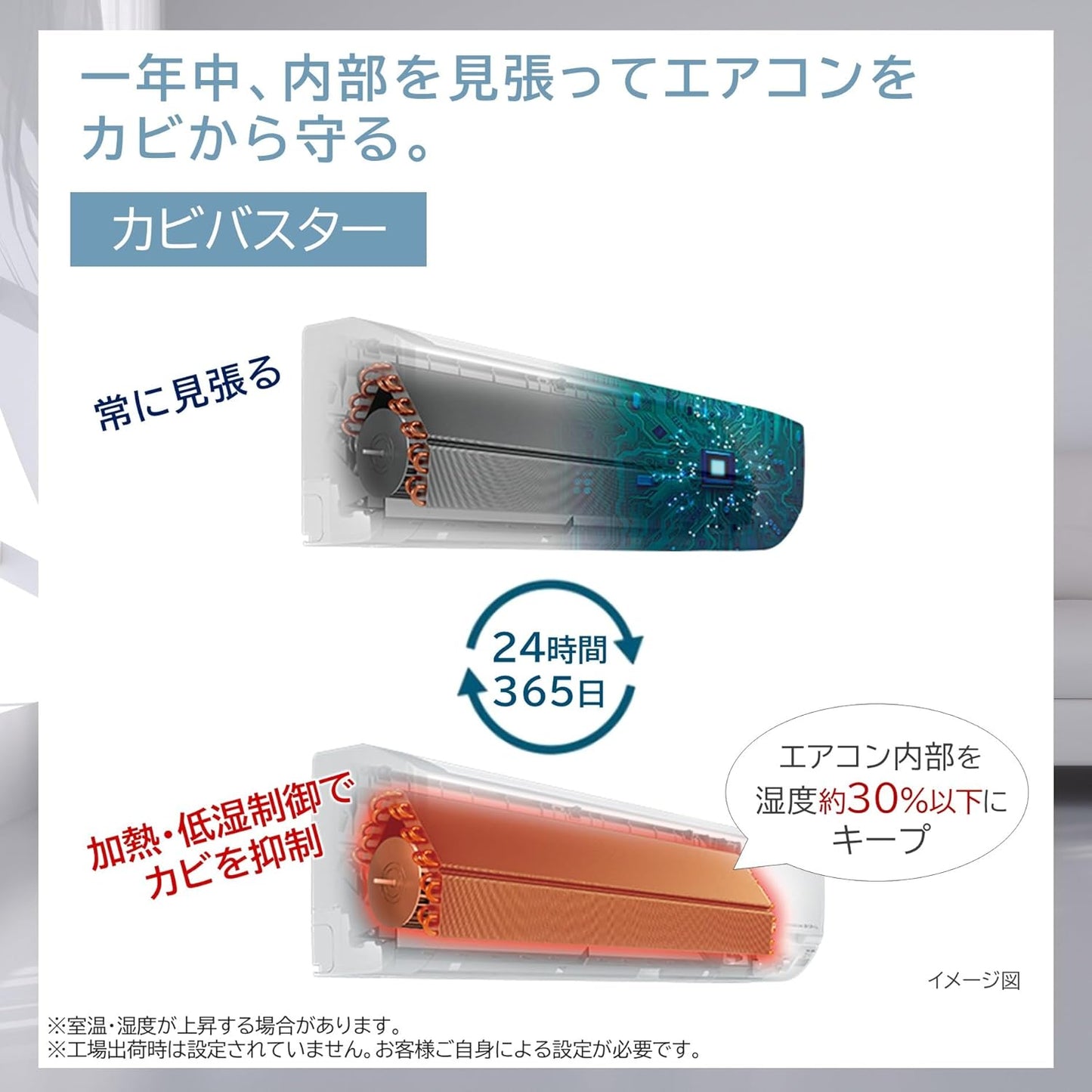 Hitachi Clean, Air Conditioner, 13.5 sq ft (6 tatami mats), 2.2 kW, RAS-DR2225S(W)/Set, White Kuku Spoon, Indoor and Outdoor Unit, Freeze Cleaning Light, Mold Buster, Stainless Steel, Clean, Indoor and Outdoor Unit Set, 2 Packs