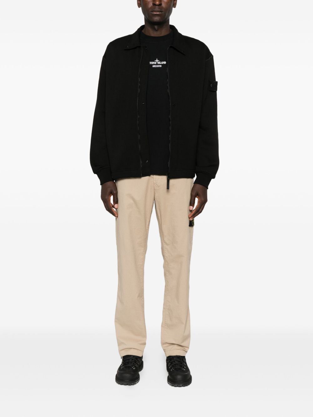 Stone Stone Island Logo Cotton Cargo Trousers - Image 6