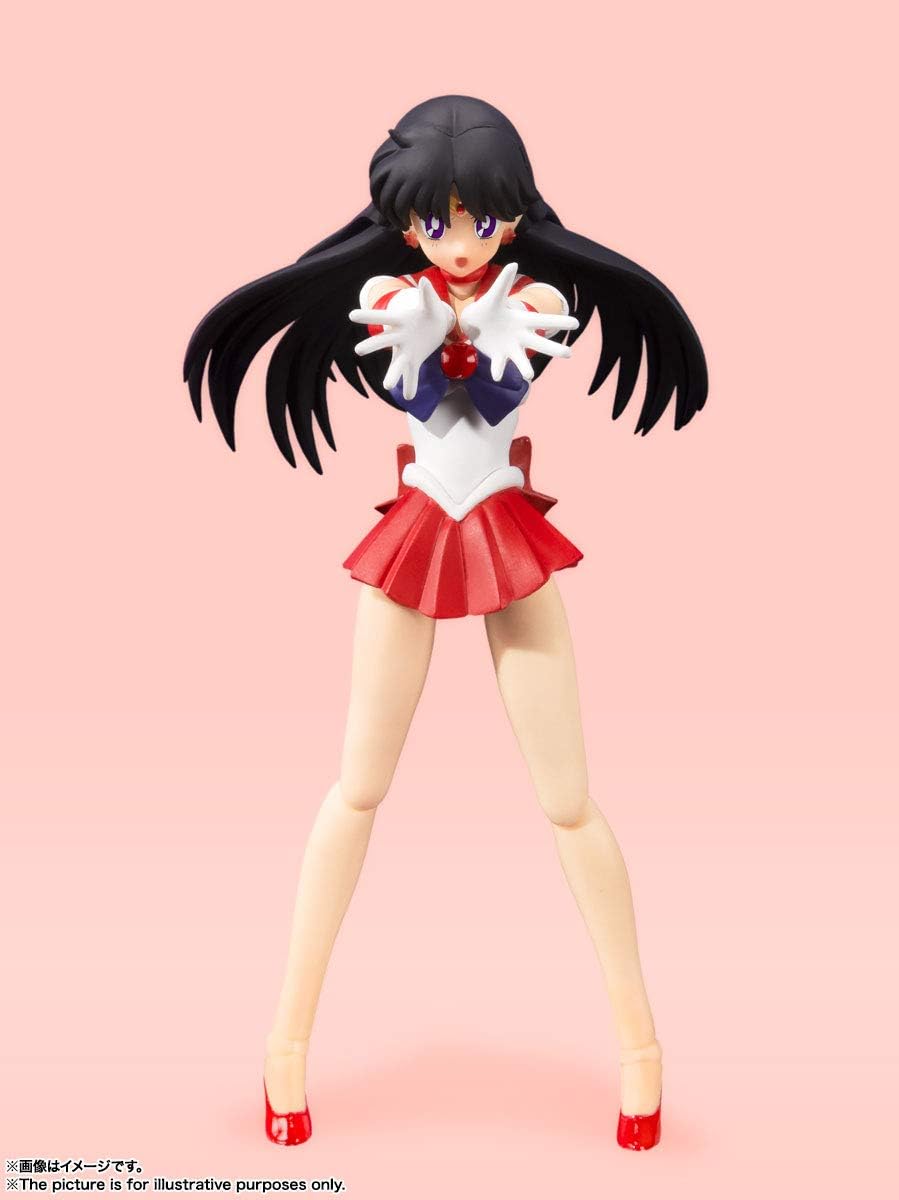 S.H. Figuarts Sailor Moon Sailor Mars Animation Color Edition (Resale Version), Approx. 5.5 inches (140 mm), PVC & ABS Pre-painted Action Figure