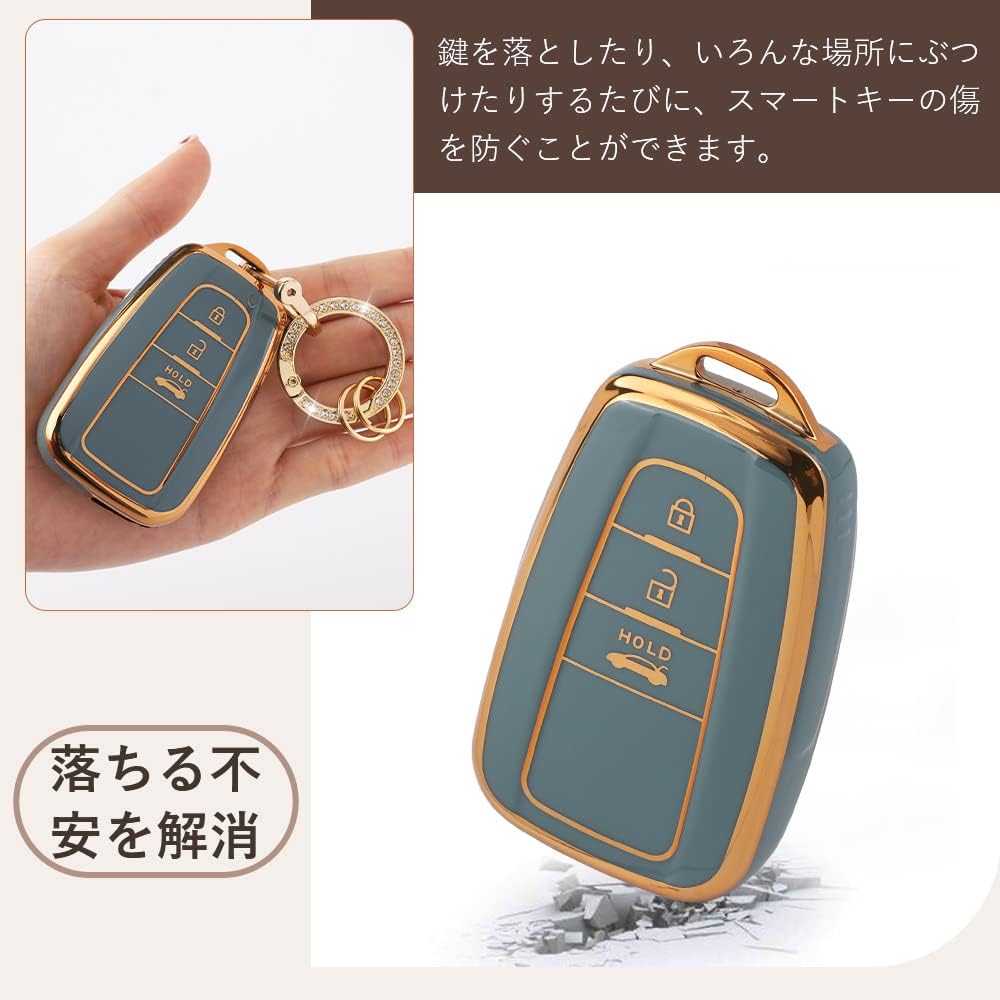 Key Cover, 3 Buttons, C-HR, New Model Prius, 50 Series, Camry, 70 Series, Corolla Sports, Corolla Sedan Crown, RAV4, 50 Series, Mirai, Key Holder, Smart Key Case, For Toyota, Accessories, Key