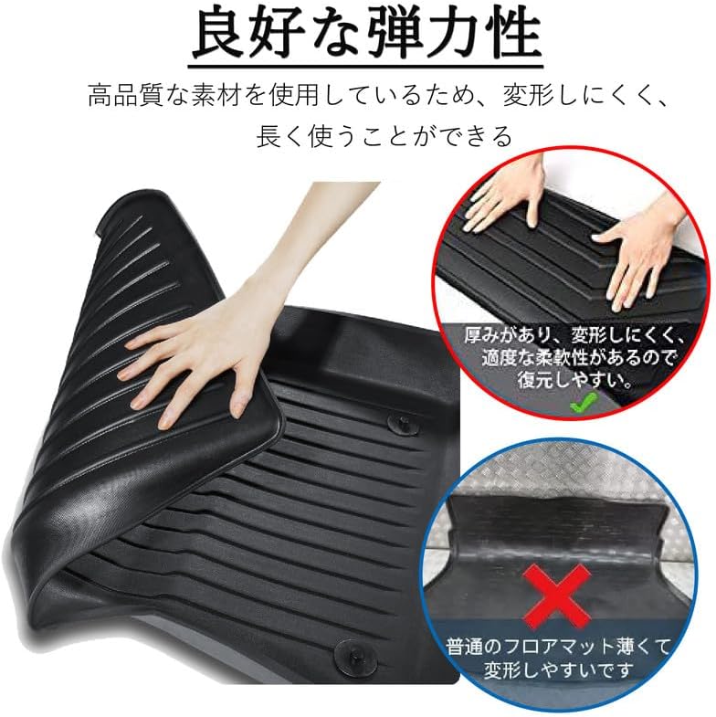 Toyota New Prius 60 Series 5th Generation 3D Floor Mat Prius 60 Series Floor Mat PRIUS60 ZVW60/ZVW65/MXWH60/MXWH65 January 2023-Present TPE Material Waterproof Stain Resistant Abrasion Resistant