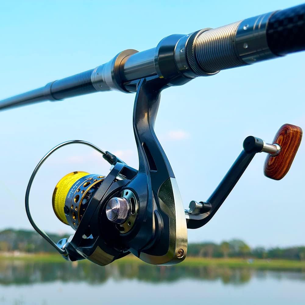 HappyLife Spinning Reel, Smooth Winding Feel, Recommended for Beginners, For Kids, Adults, Maximum Drag Force 55.1 lbs (25 kg), Left and Right Interchangeable Handle, Gear Ratio: 4.7: 1/5.2:1,