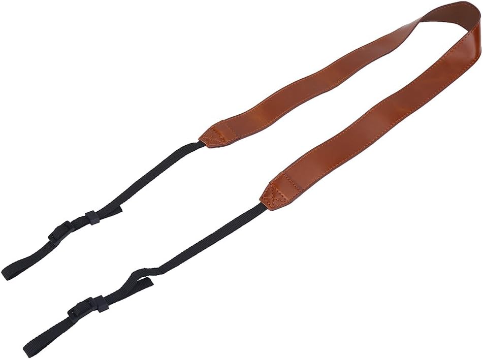 Camera Shoulder Strap, Adjustable PU Leather Camera Neck Strap for All DSLR Cameras Classic Belt for Nikon Canon Sony Photography Accessories (Tan)