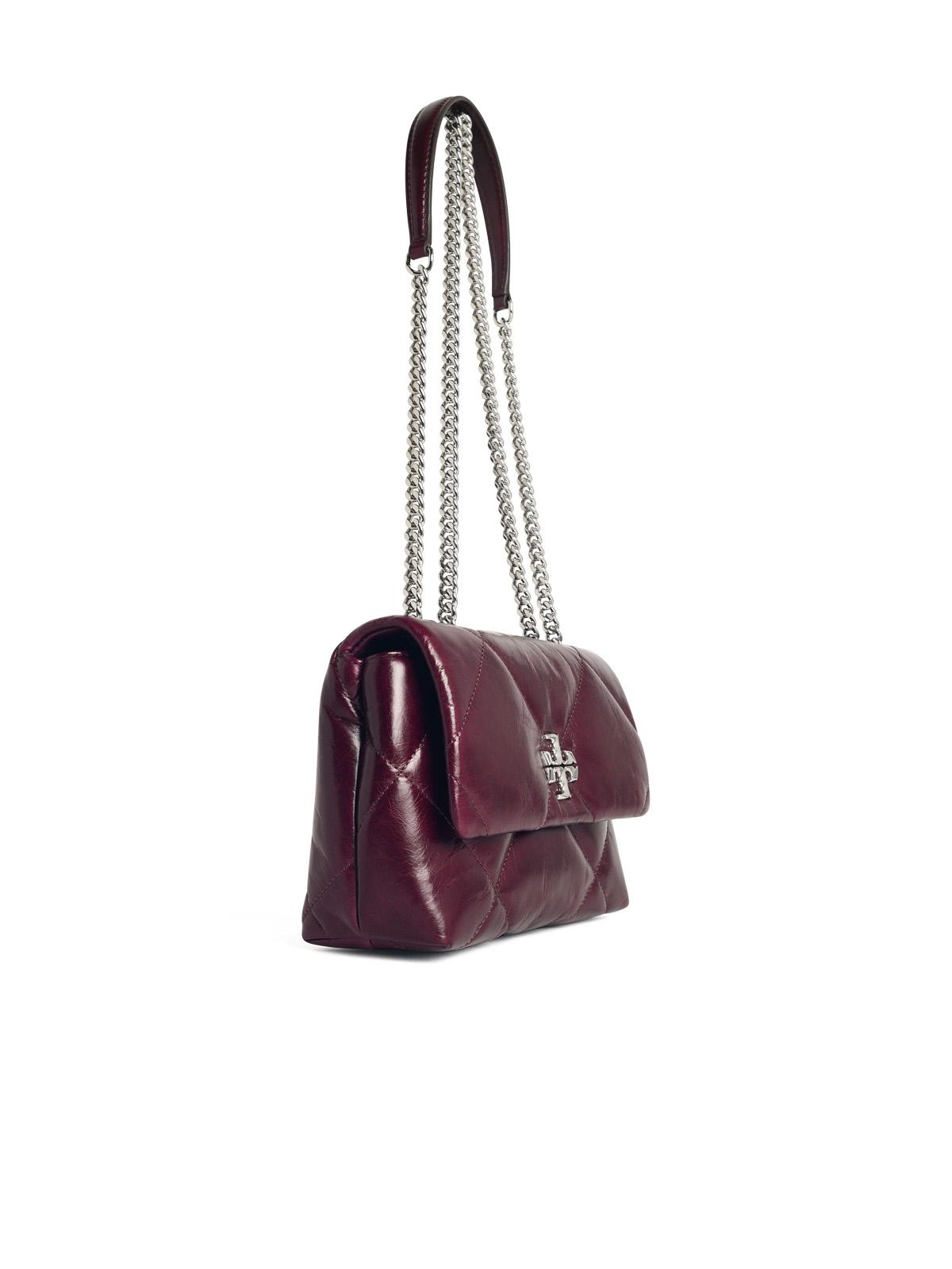 Tory Tory Burch Small 'Kira' Burgundy Lear Crossbodyバッグ - Image 6
