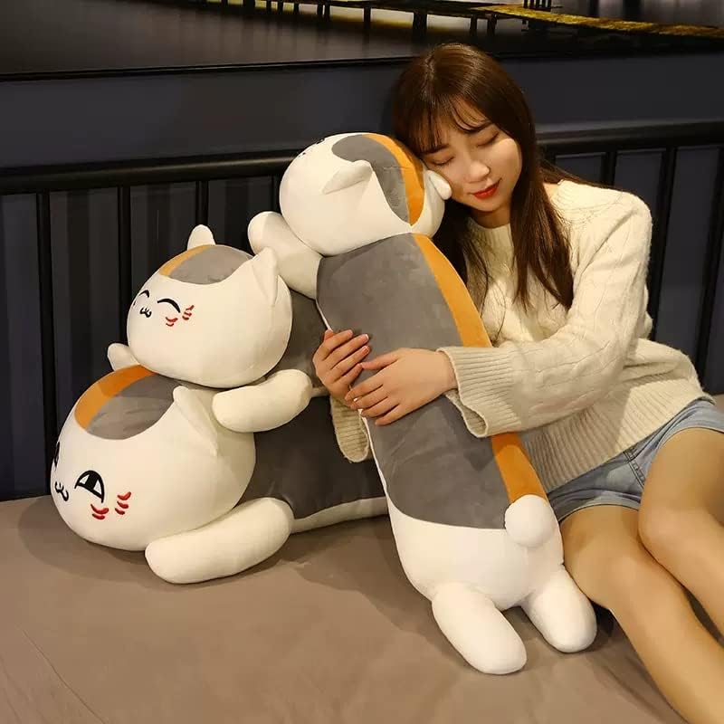 Natsume Yuujinchou Nyanko Sensei Hugging Pillow Cushion, Cute Cat Style, 70/90/110/130CM Stuffed Plush Figure, Soft and Fluffy Lightweight Comfortable Pillow, Cosplay Prop, Anime Moe Goods, Gift for