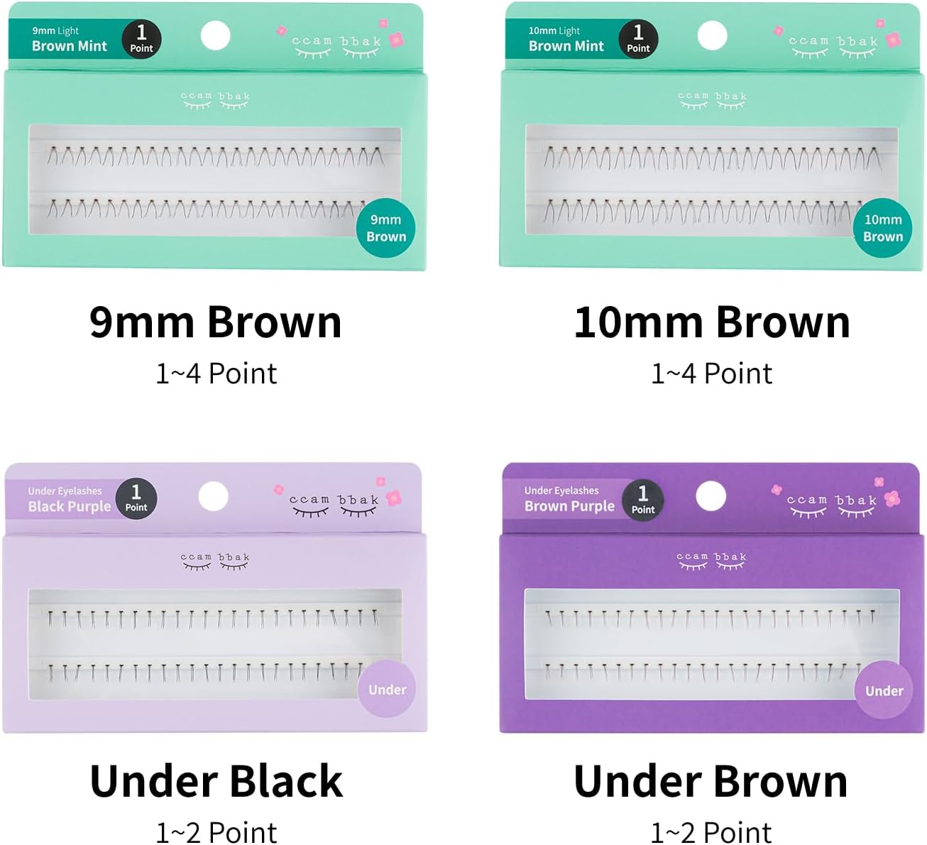 CCAMBBAK Partial False Eyelashes Eyelash Extensions Semi-Permanent Idle Eyelash Type 0.3 - 0.5 inches (8 - 12 mm), Matsueku Self False Eyelashes, Natural, Popular, DIY False Eyelashes (9mm Thick,