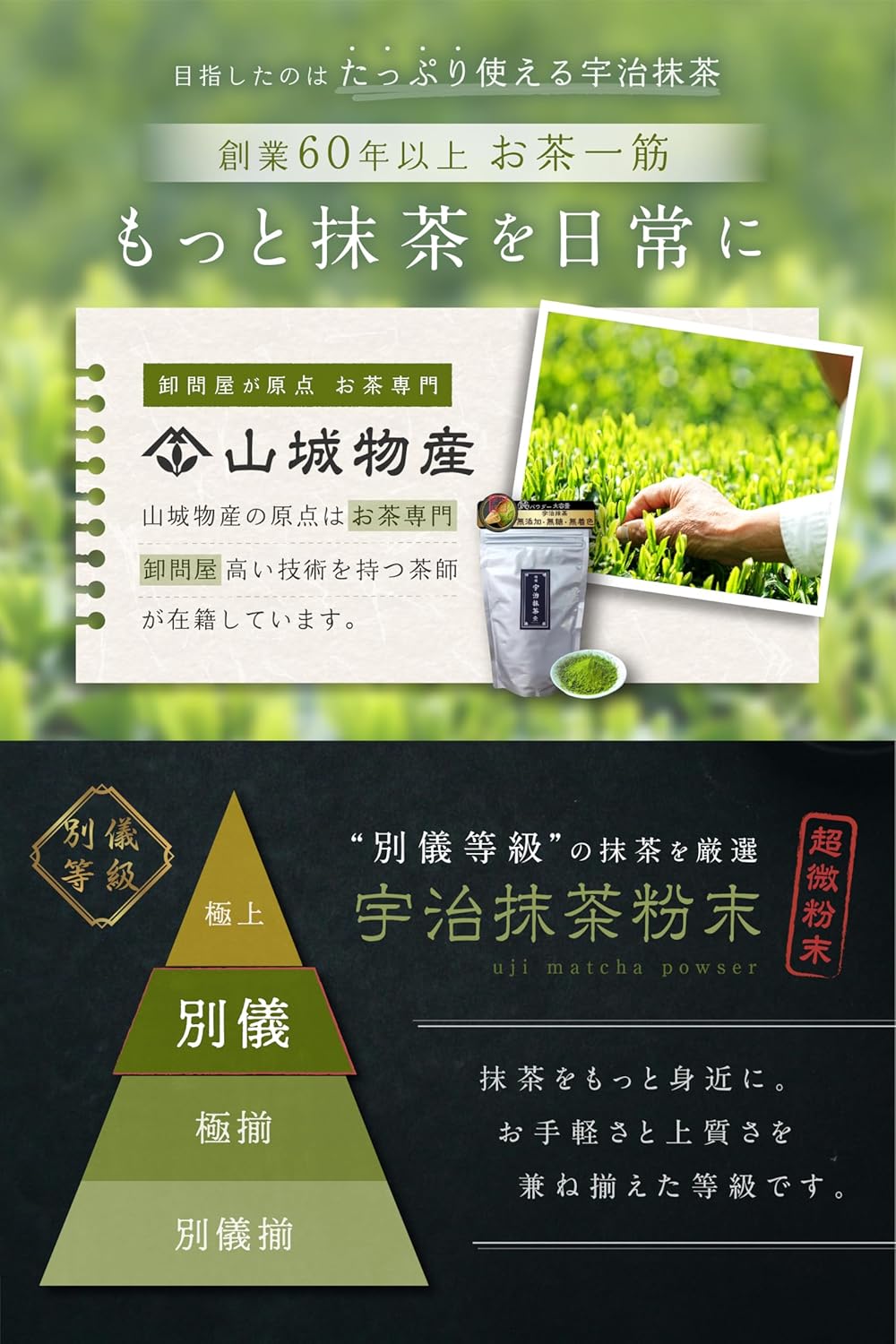 Kyoto Ochanoyamashiro, Thick Uji Matcha, Large Capacity, 8.8 oz (250 g), Luxuriously Covered with Matcha, Sweets, Matcha Latte, Use Plenty of Authentic Uji Matcha, 8.8 oz (250 g), For Confectionery,
