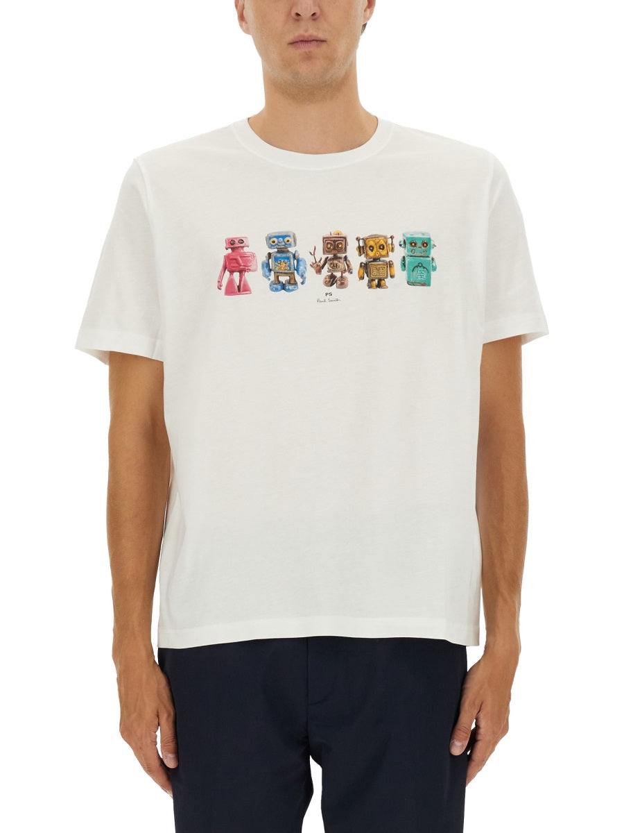 Paul PS By Paul Smith Robot Print Tシャツ - Image 6