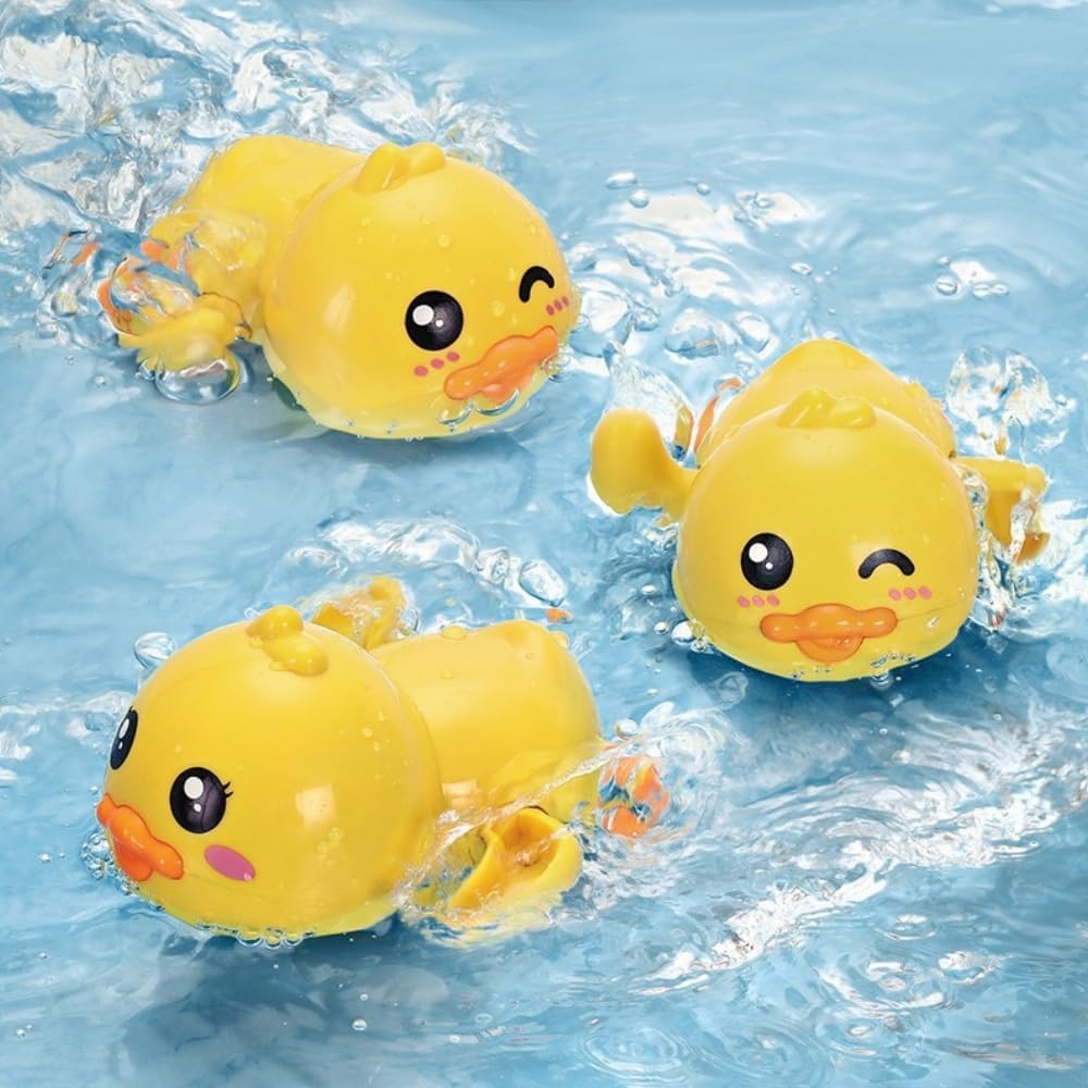 Bath Toy, Set of 4, Water Play, Pig, Turtle, Dolphin, Duck, Birthday Gift, No Batteries Required, Colorful (Random Color)