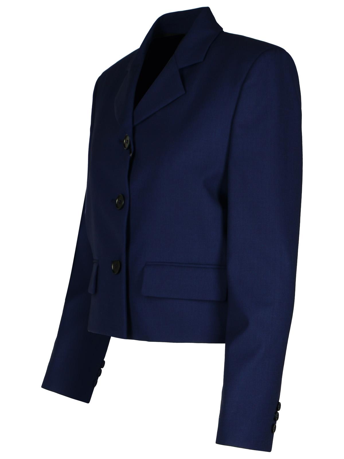 Msgm MSGMネイビーバージンウールクロップブレザー - Image 6