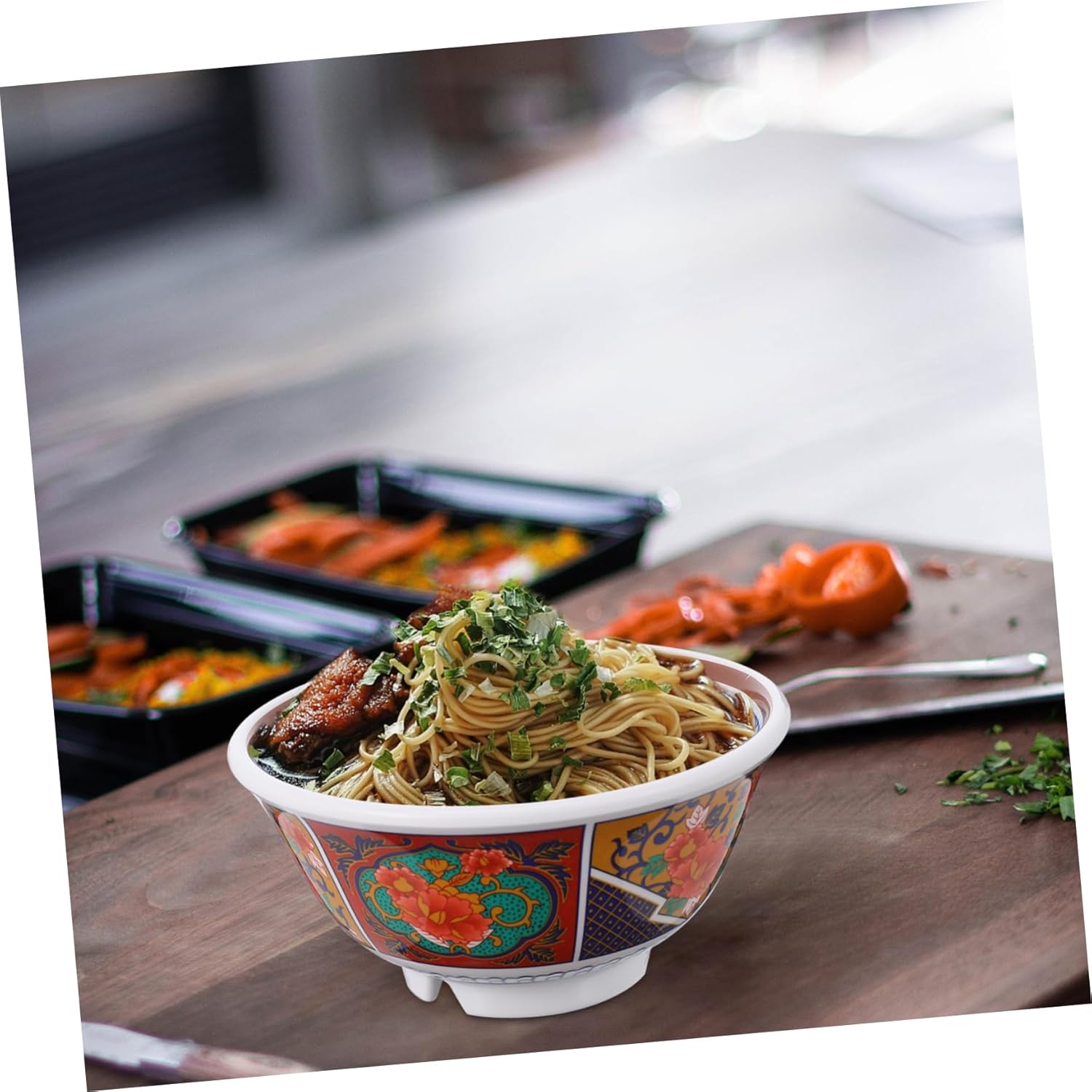 FELTECHELECTR Ramen Zeru Bego Salad Home Ramen Melamine Bowl Cup