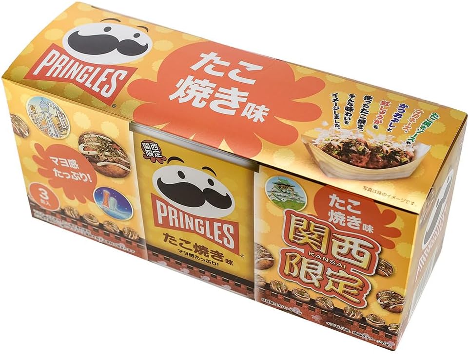 Pringles Takoyaki Flavor, 3 Cans, Osaka Limited Osaka Souvenir, Kansai Souvenir