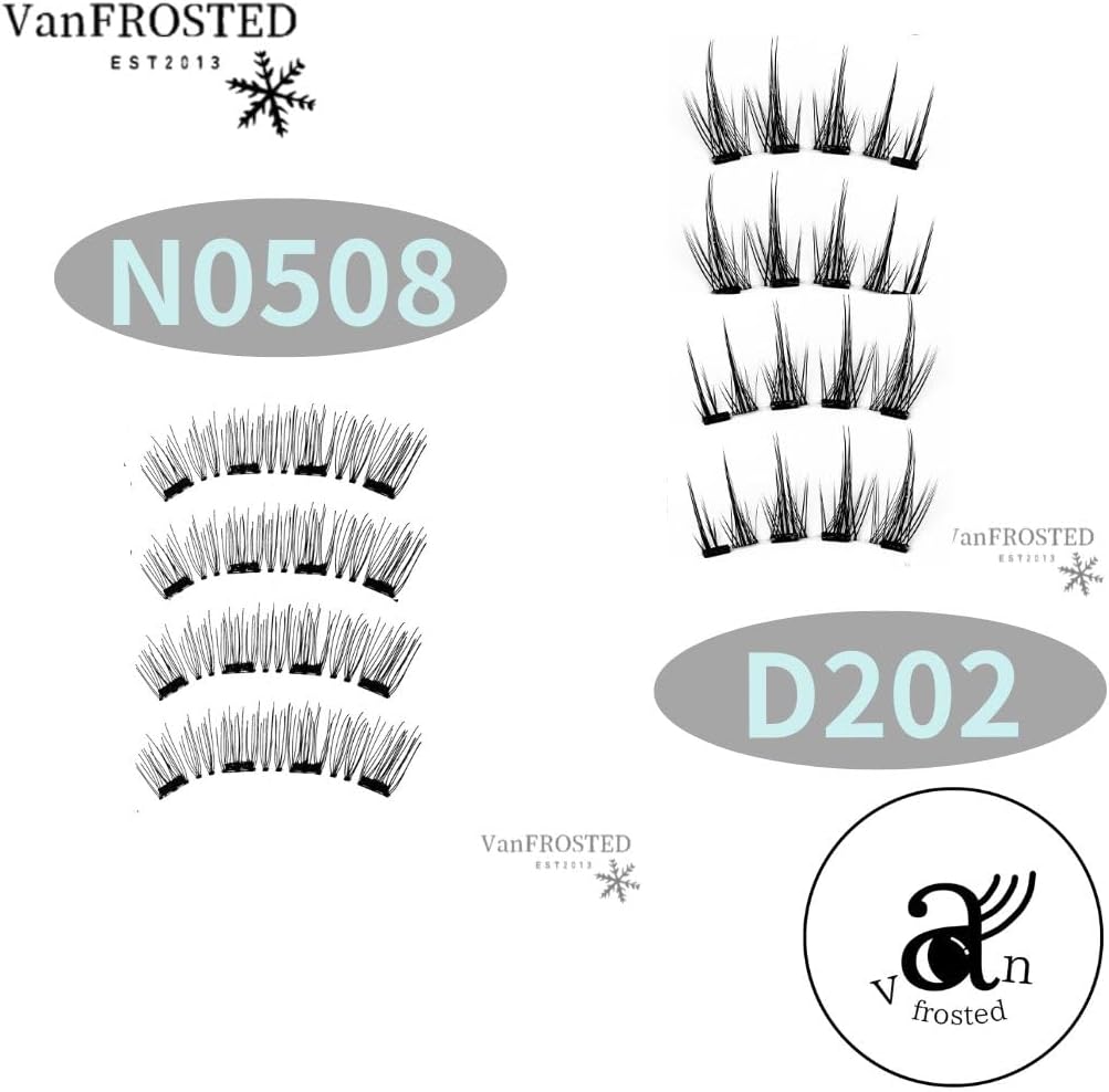 Magnetic Eyelashes, No Glue Required, Magnet, Adsorption, False Eyelashes, Magnet, 3D Mink, Volume, Bulb, Repeatable Set, Plastic Tweezers, Applicator Kit (N0508 Banana Cream)