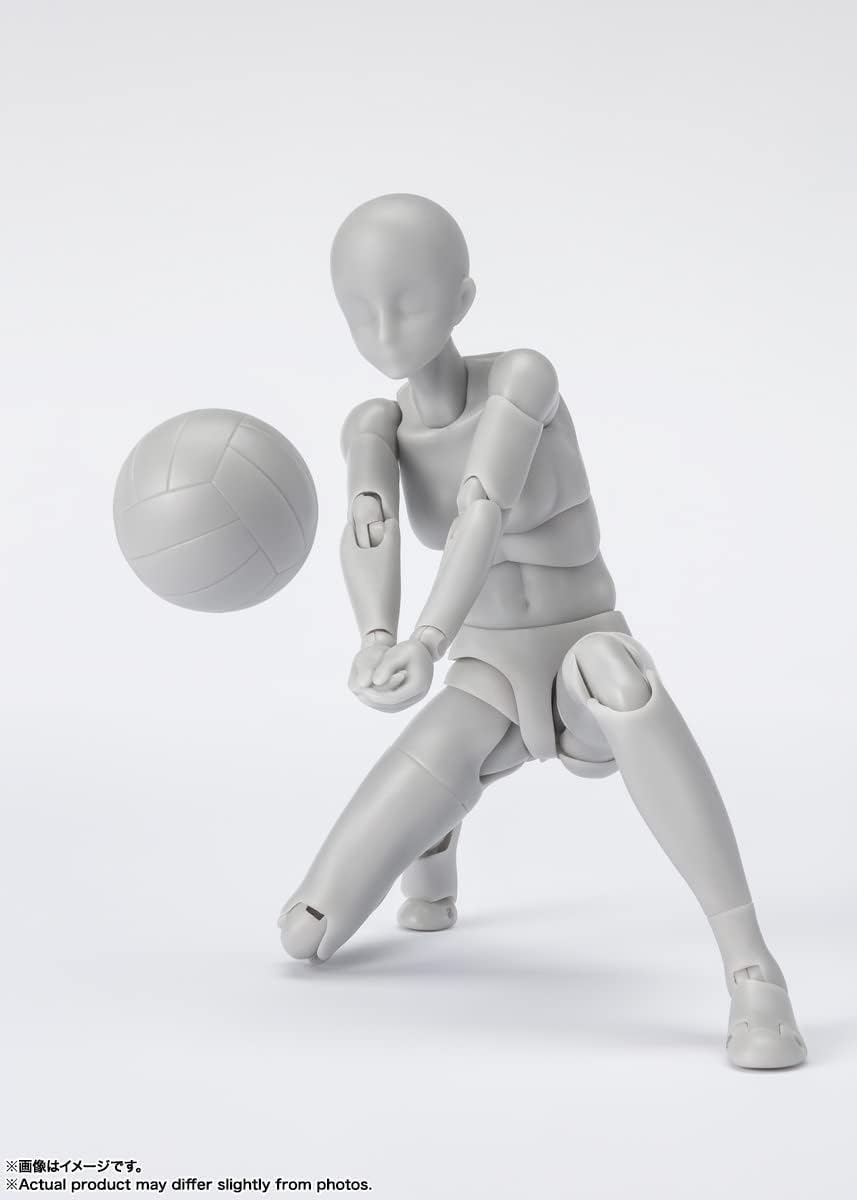 TAMASHII NATIONS S.H. Figuarts Body-chan -Sport-Edition DX Set (Gray Color Ver.) Approx. 5.3 inches (135 mm), PVC & ABS, Pre-painted Action Figure