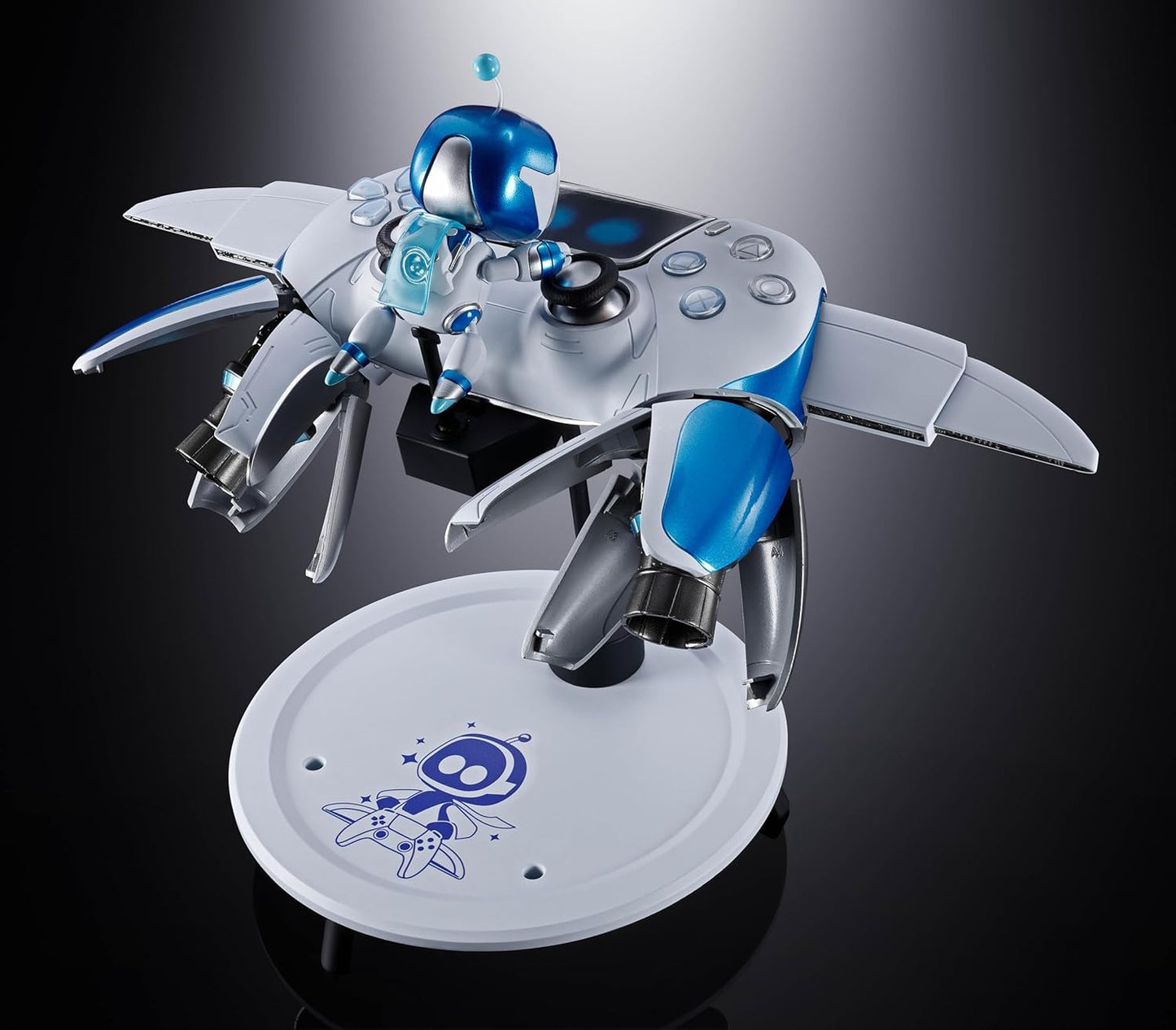 TAMASHII NATIONS Chogokin ASTRO BOT Astro Bot & Dual Speeder, Total Width: Approx. 6.3 inches (160 mm), ABS & Die-cast & PVC, Pre-painted Poseable Action Figure