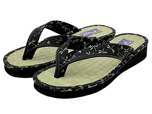 Daimyo Shokai Women's Thong Tatami Folding Sandals Japanese Pattern, Made in Japan