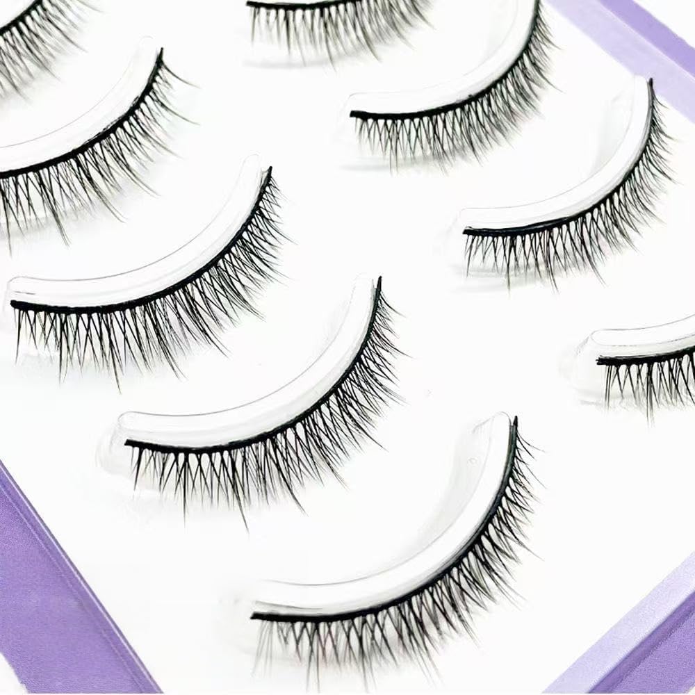 False Eyelashes, Set of 5, Popular, Handmade, Actress Eyelashes, Short, Natural Finish, Popular, Everyday Makeup, Cosplay