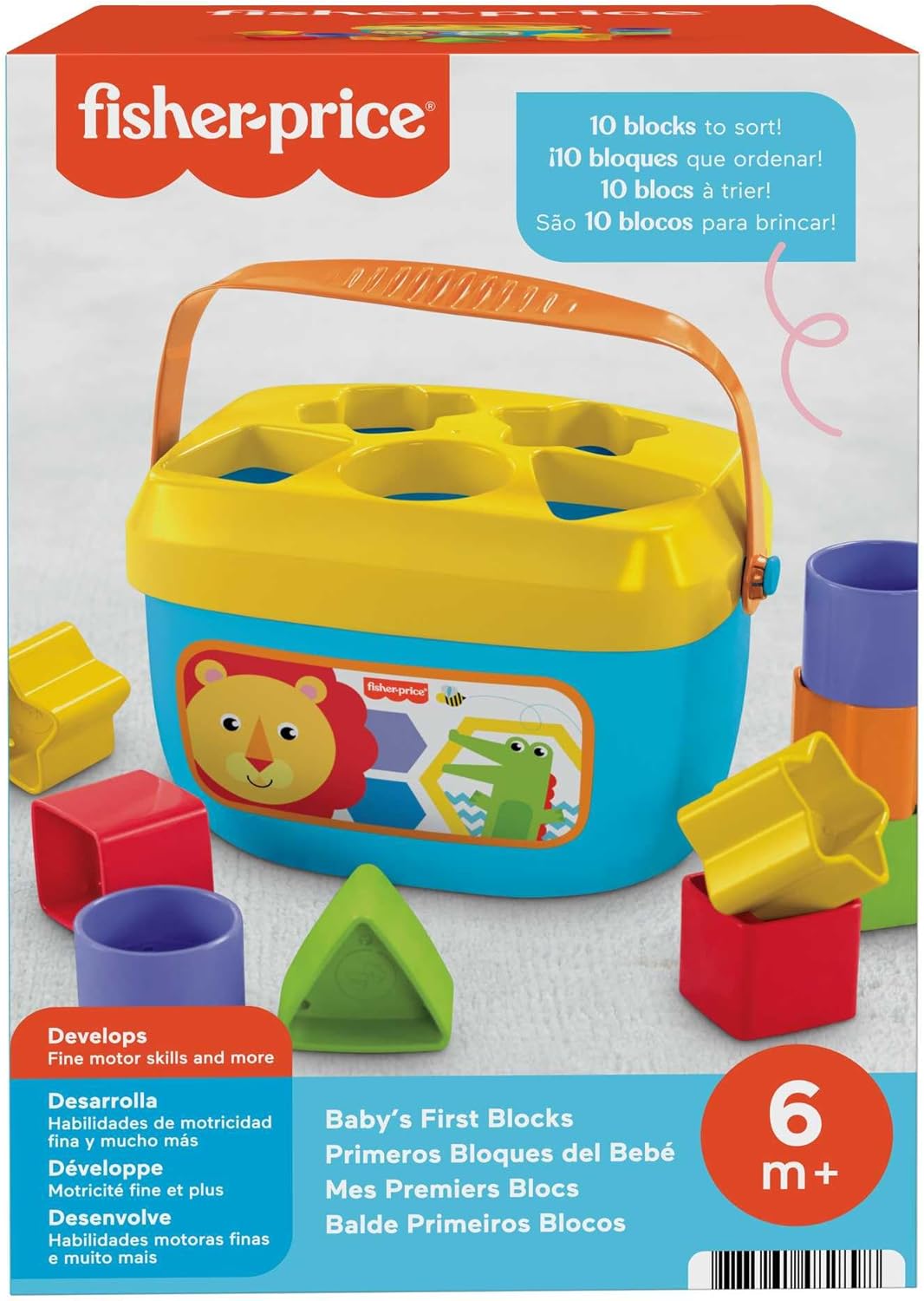 Fisher Price Infant FFC84 My First Blocks, Rainforest, 6 Months and Up, Baby Toy, Educational Toy, Block Set, Matching