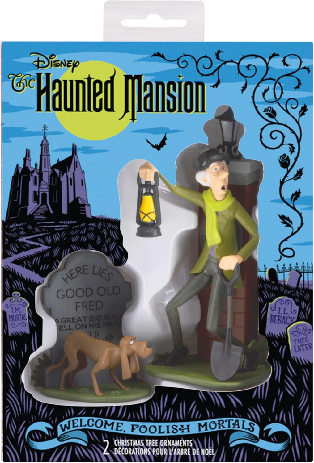 Hallmark Adornos de Navidad, Disney The Haunted Mansion Caretaker y adornos para perros, juego de 2, regalos para fanáticos de Disney