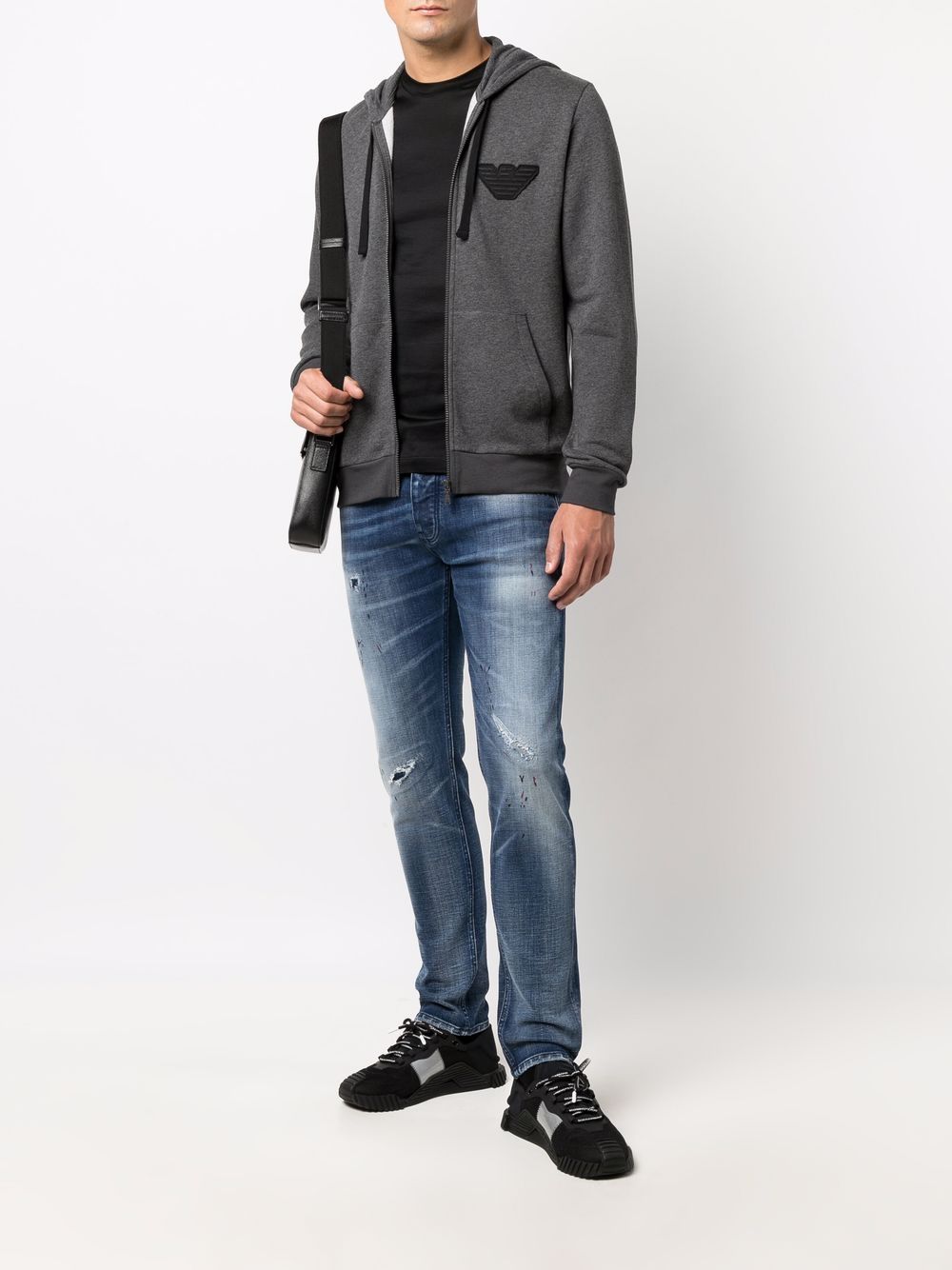 Emporio エンポリオアルマーニロゴコットンブレンドTシャツ - Image 6